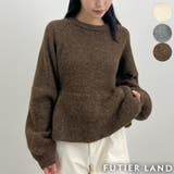 ふんわり袖で可愛さUP。ボリューム袖ペプラムニットトップス | futier land | 詳細画像1 
