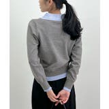 こなれ感出せる配色ニット。レイヤード風ポロニットトップス | futier land | 詳細画像23