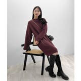 前後２wayでも華やぐ。zip付ミニ丈ニットワンピース | futier land | 詳細画像20 