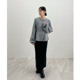 ふんわり袖で可愛さUP。ボリューム袖ペプラムニットトップス | futier land | 詳細画像22 