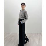 大人さりげないバイカラー。袖フリルニットトップス | futier land | 詳細画像32