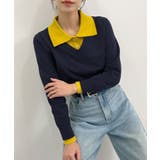 こなれ感出せる配色ニット。レイヤード風ポロニットトップス | futier land | 詳細画像27