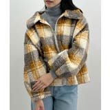 季節感をプラス。チェック柄ボアコート | futier land | 詳細画像20 