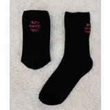 ブラック | 《ABYS》配色ロゴがアクセント。配色ロゴ刺繍ソックス | futier land