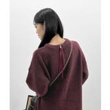 ボルドー | 前後２wayでも華やぐ。zip付ミニ丈ニットワンピース | futier land