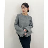 ふんわり袖で可愛さUP。ボリューム袖ペプラムニットトップス | futier land | 詳細画像16 