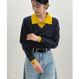 こなれ感出せる配色ニット。レイヤード風ポロニットトップス | futier land | 詳細画像31