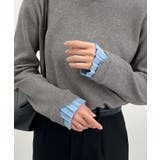 大人さりげないバイカラー。袖フリルニットトップス | futier land | 詳細画像30