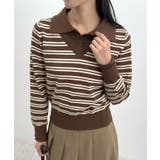 こなれ感出せる配色ニット。レイヤード風ポロニットトップス | futier land | 詳細画像11