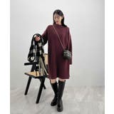 前後２wayでも華やぐ。zip付ミニ丈ニットワンピース | futier land | 詳細画像26 