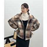 ブラウンチェック | 季節感をプラス。チェック柄ボアコート | futier land