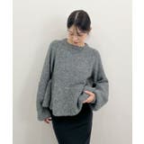 ふんわり袖で可愛さUP。ボリューム袖ペプラムニットトップス | futier land | 詳細画像17 