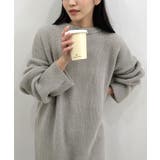 ライトグレー | 前後２wayでも華やぐ。zip付ミニ丈ニットワンピース | futier land