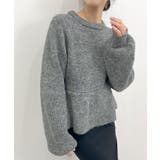 ふんわり袖で可愛さUP。ボリューム袖ペプラムニットトップス | futier land | 詳細画像15 