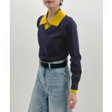 こなれ感出せる配色ニット。レイヤード風ポロニットトップス | futier land | 詳細画像29