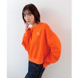 オレンジ | 《ABYS》ふんわり袖で魅せる。袖シャーリング裏起毛スウエット | futier land