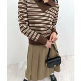 こなれ感出せる配色ニット。レイヤード風ポロニットトップス | futier land | 詳細画像12