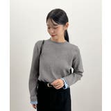 大人さりげないバイカラー。袖フリルニットトップス | futier land | 詳細画像34