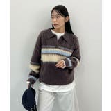 ふわっと包まれる幸せニット。アルパカタッチボーダーポロニット | futier land | 詳細画像12