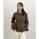 ふんわり袖で可愛さUP。ボリューム袖ペプラムニットトップス | futier land | 詳細画像10 