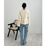 ふんわり袖で可愛さUP。ボリューム袖ペプラムニットトップス | futier land | 詳細画像25 