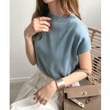 もっちり柔らかい。プチハイネックフレンチスリーブサマーニットトップス | futier land | 詳細画像48