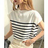 もっちり柔らかい。プチハイネックフレンチスリーブサマーニットトップス | futier land | 詳細画像37