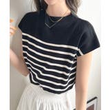 もっちり柔らかい。プチハイネックフレンチスリーブサマーニットトップス | futier land | 詳細画像43