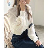 さり気ない透け感。バルーンスリーブ袖レースブラウス | futier land | 詳細画像24