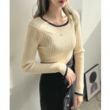 リブラインが華奢見え効果◎ パイピングリブニット | futier land | 詳細画像30 