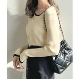 リブラインが華奢見え効果◎ パイピングリブニット | futier land | 詳細画像31 