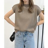 もっちり柔らかい。プチハイネックフレンチスリーブサマーニットトップス | futier land | 詳細画像23