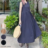 《夏は涼しくリネンで過ごす》リネンＶネックロングワンピース | futier land | 詳細画像1 