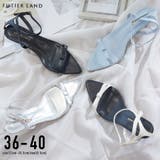 華奢な細リボンで旬のトレンド。細リボンストラップポインテッドトゥサンダル | futier land | 詳細画像1 