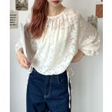 上品な透け感がオトナ可愛い。前後2Way花柄シフォンブラウス | futier land | 詳細画像26