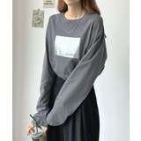 程良い厚みとゆとりあるサイズ感♪【綿100%】箔プリント長袖Tシャツ | futier land | 詳細画像14