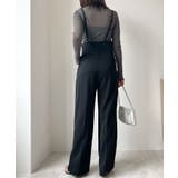 スタイルアップ効果で美脚を叶える。ハイウエストキャミサロペットスラックス | futier land | 詳細画像23 