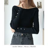 華奢映えワンポイント。袖ハートリブニットボートネックトップス | futier land | 詳細画像3 