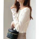 華奢映えワンポイント。袖ハートリブニットボートネックトップス | futier land | 詳細画像10 