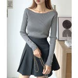 華奢映えワンポイント。袖ハートリブニットボートネックトップス | futier land | 詳細画像12 