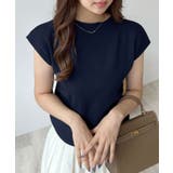 もっちり柔らかい。プチハイネックフレンチスリーブサマーニットトップス | futier land | 詳細画像53