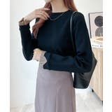 大人さりげないバイカラー。袖フリルニットトップス | futier land | 詳細画像17