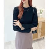 大人さりげないバイカラー。袖フリルニットトップス | futier land | 詳細画像19