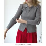 キレイめモードのムード。衿付きダブルジップリブトップス | futier land | 詳細画像4 