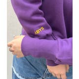 パープル | 《ABYS》着回し力抜群。ロゴ刺繍裏起毛ショート丈トレーナー | futier land