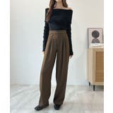 綺麗ライン大人しなやかの落ち感。ハイウエストツータックスラックス | futier land | 詳細画像18