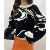 １枚で決まるワンランクアップコーデ◎ マーブル柄ボンディングニットプルオーバー | futier land | 詳細画像8 