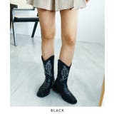 ヴィンテージっぽさもある雰囲気。刺繍太ヒールウエスタンショートブーツ | futier land | 詳細画像4 