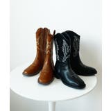 ヴィンテージっぽさもある雰囲気。刺繍太ヒールウエスタンショートブーツ | futier land | 詳細画像8 