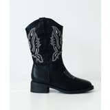 ヴィンテージっぽさもある雰囲気。刺繍太ヒールウエスタンショートブーツ | futier land | 詳細画像12 